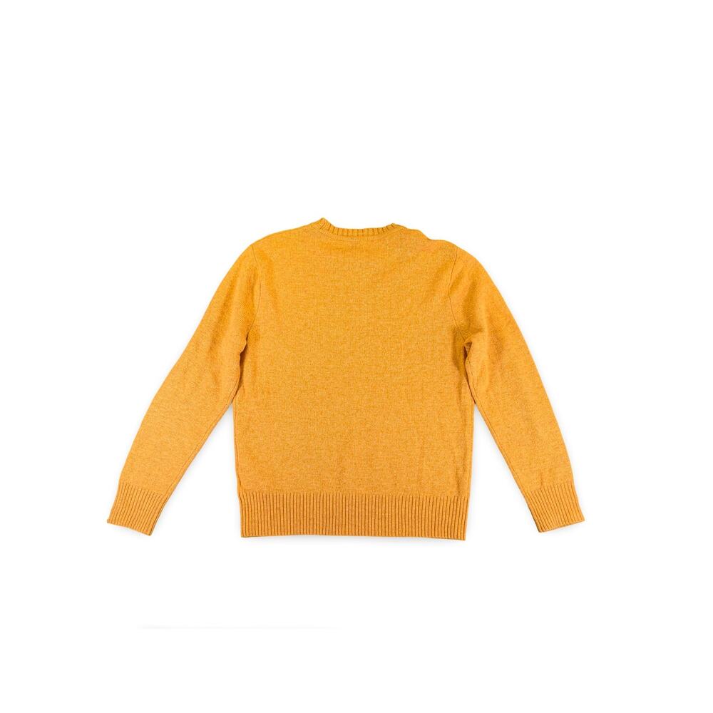 J Crew Rugged Merino Sweater Mens Medium Mustard Gold Wool Blend - Picture 3 of 7